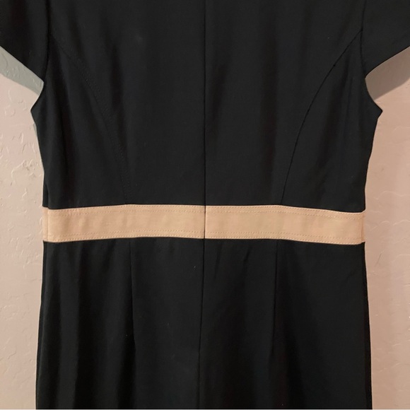 G.W. Black Brown Tan Empire Midi Dress Fully Lined Women's Size M - Picture 12 of 13